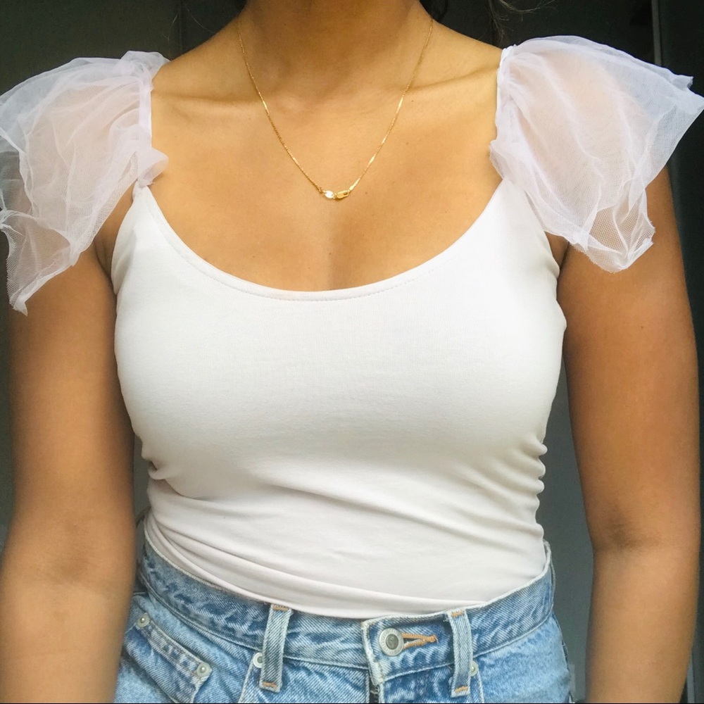 Top With Tulle Sleeves - NWOT